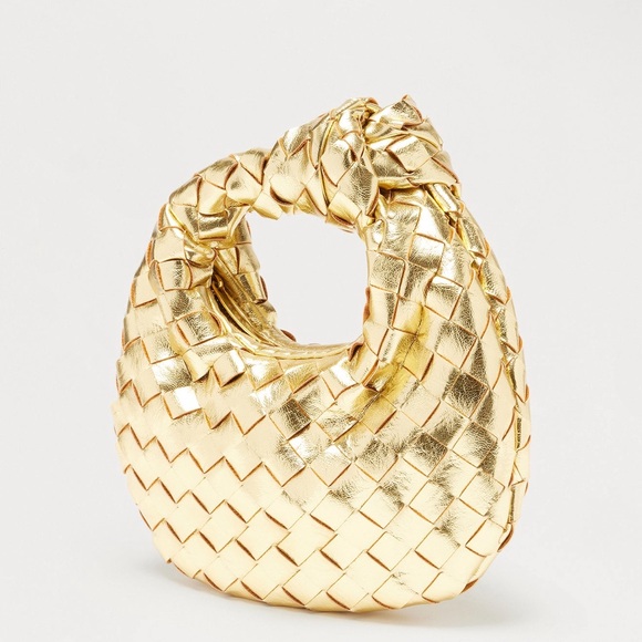 Fashion Nova Handbags - NWT Gold Woven Handle Women’s Handbag